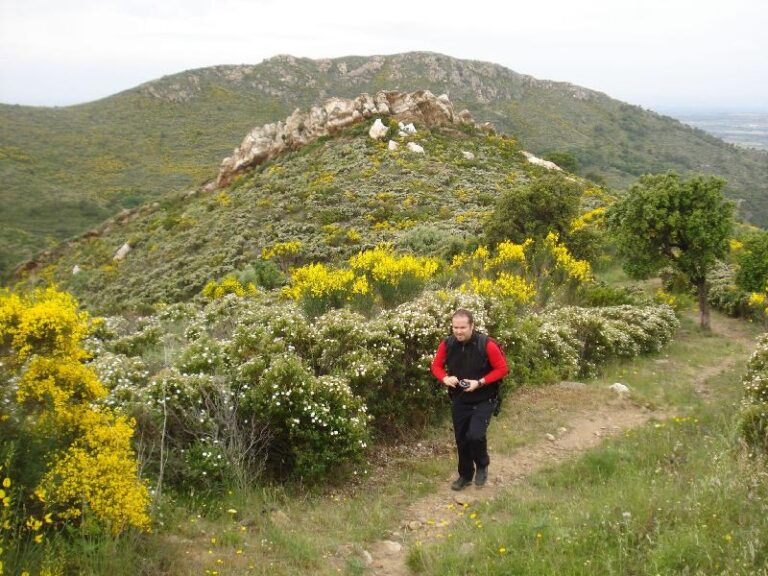 En Marc davant de les impresionants ginestes