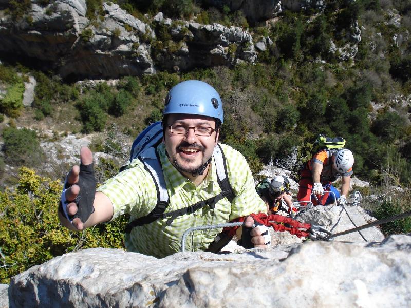 En Lluis aconsegueix la seva primera ferrata