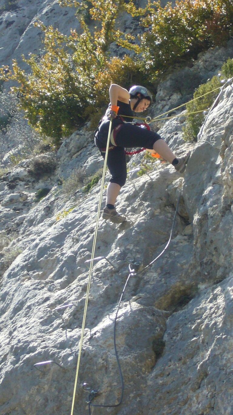 Montse practicant tecniques de rapel